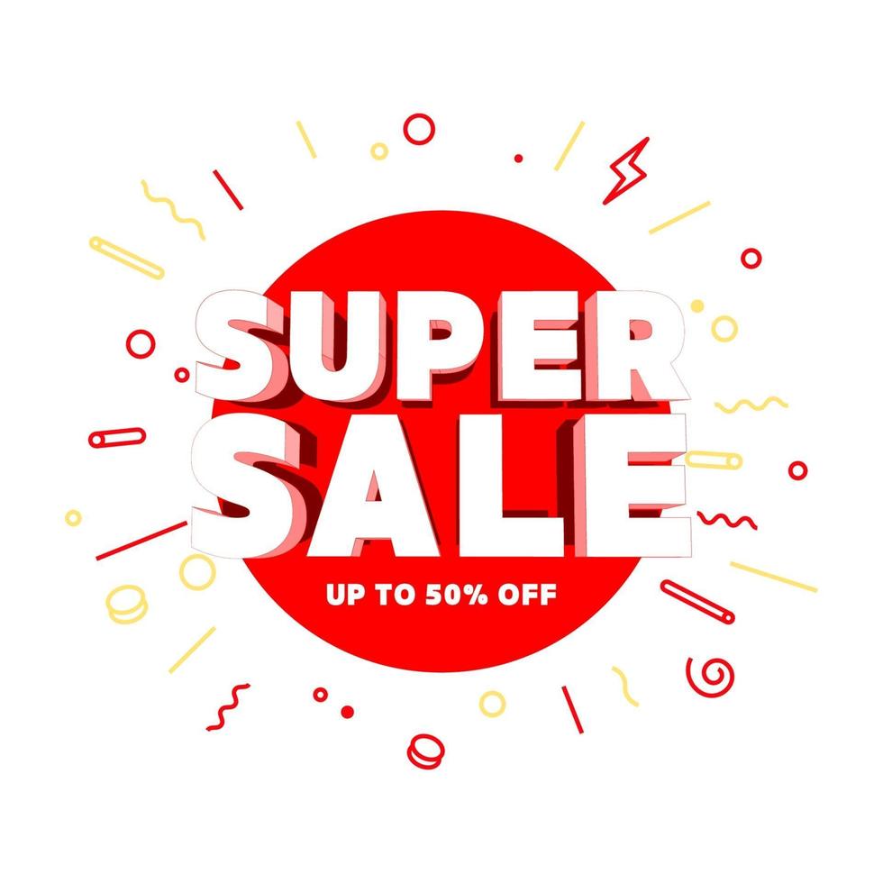 super ofertas especiales de venta y banner de promoción. vector