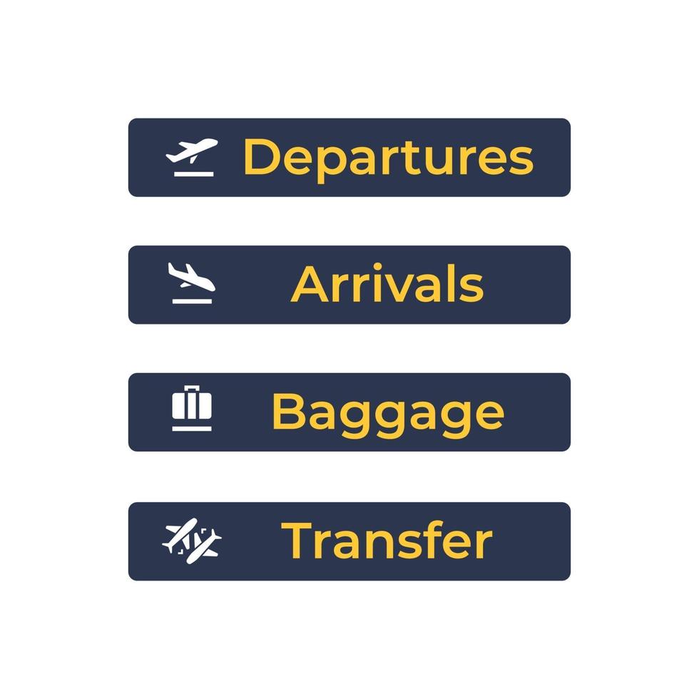 Airport sign, Terminal sign vector. vector