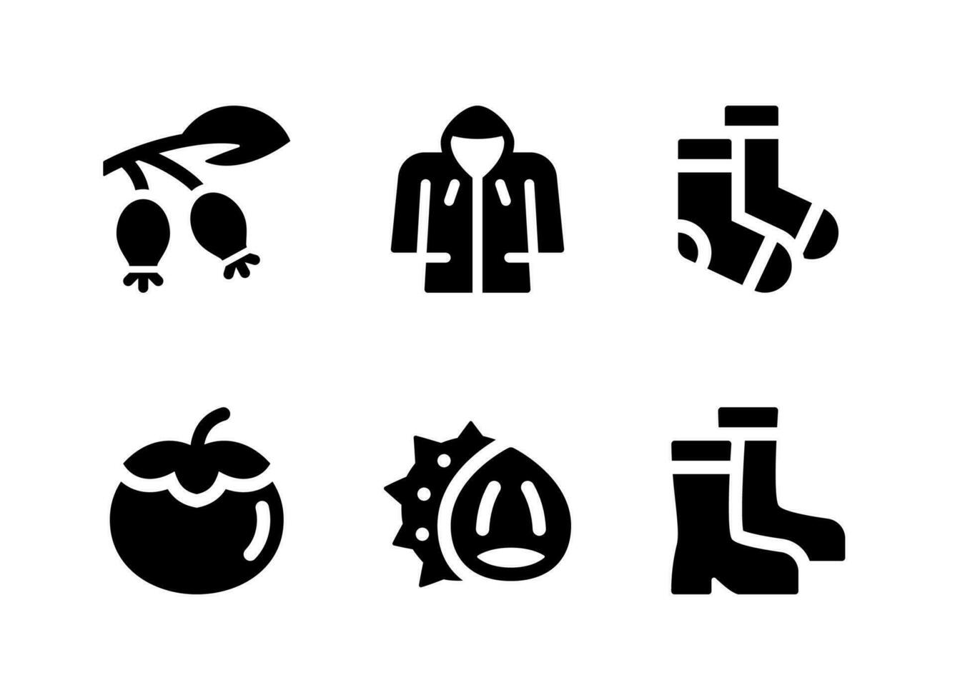 Simple Set of Autumn Related Vector Solid Icons