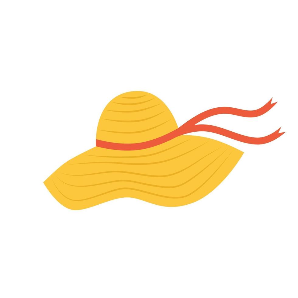 sombrero de verano para mujer. ilustración vectorial plana vector