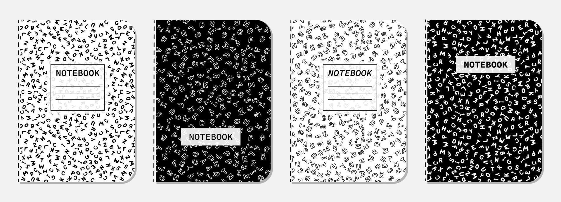Cover template for notebook, notepad, set. vector