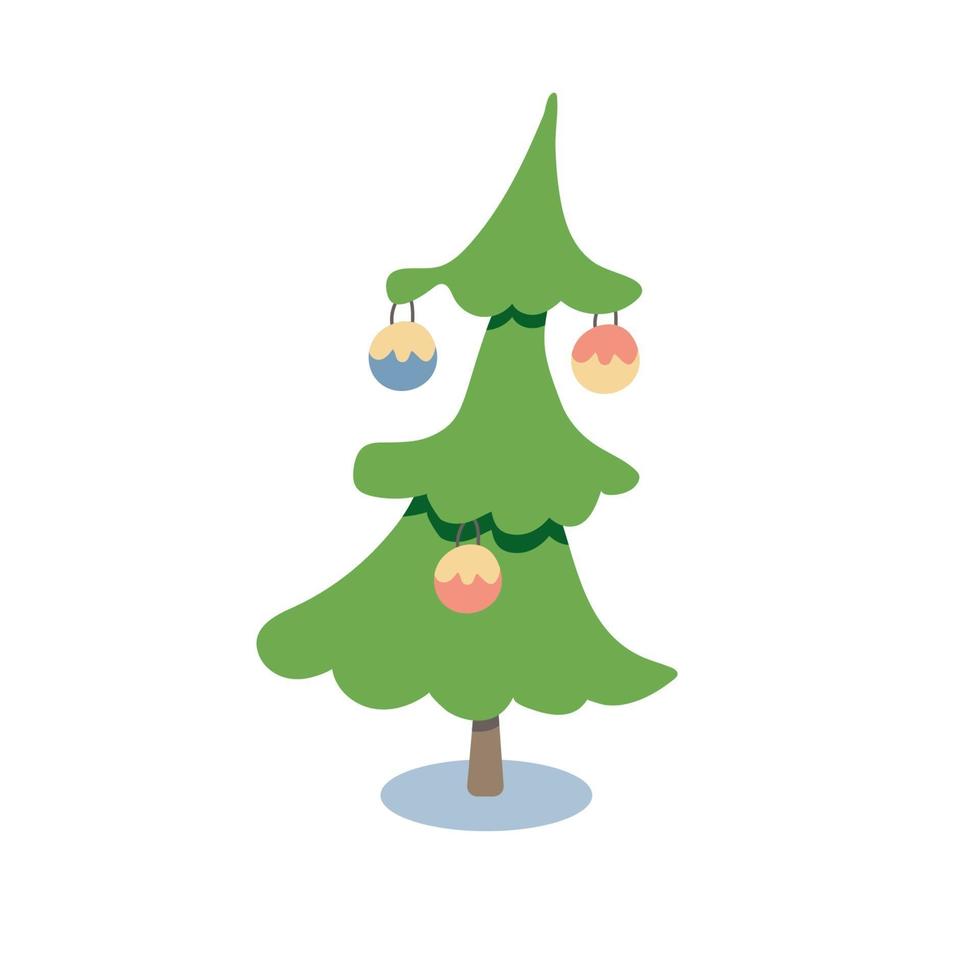 una bonita ilustración de árbol de navidad vector