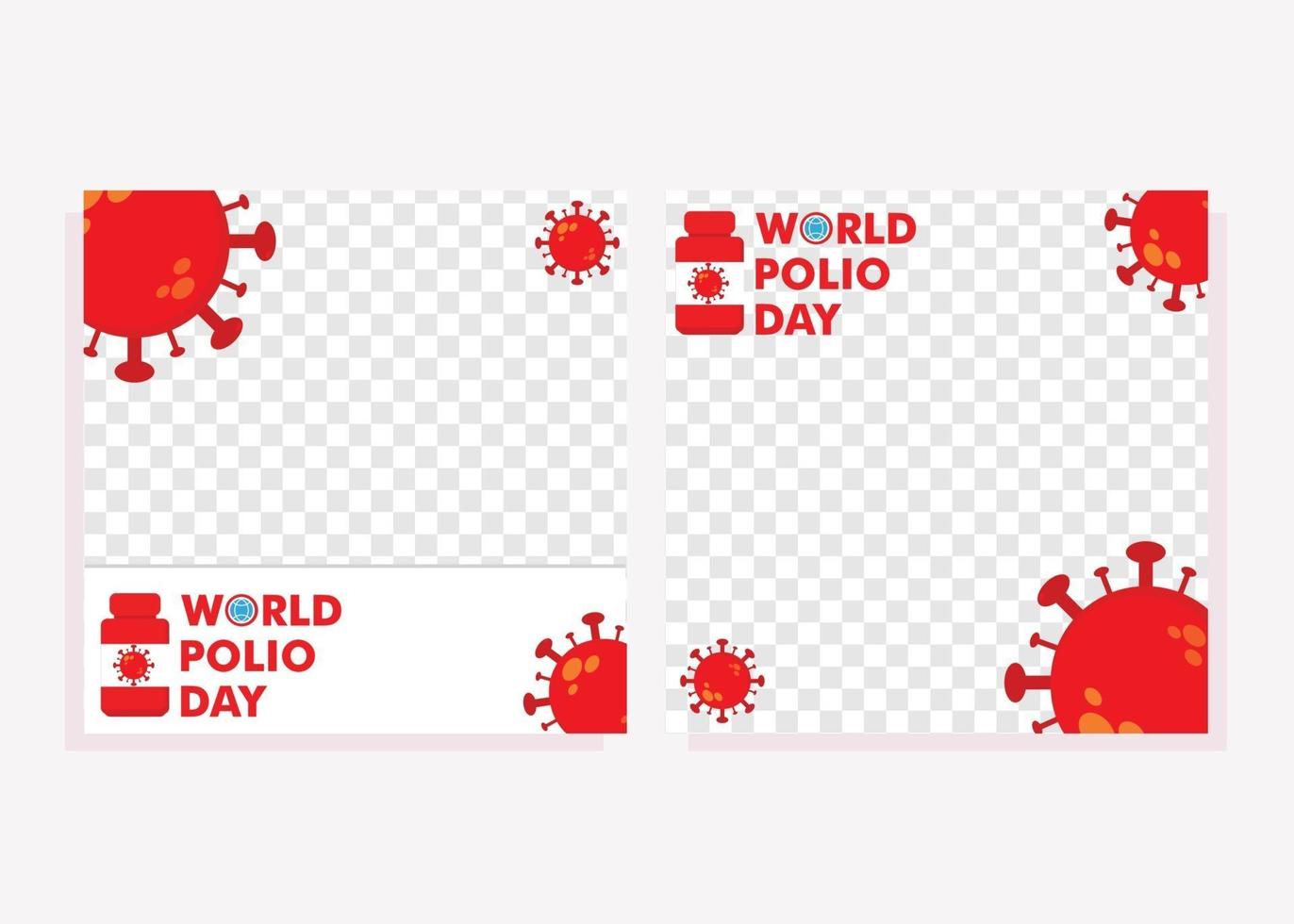 world polio day social media post template. vector