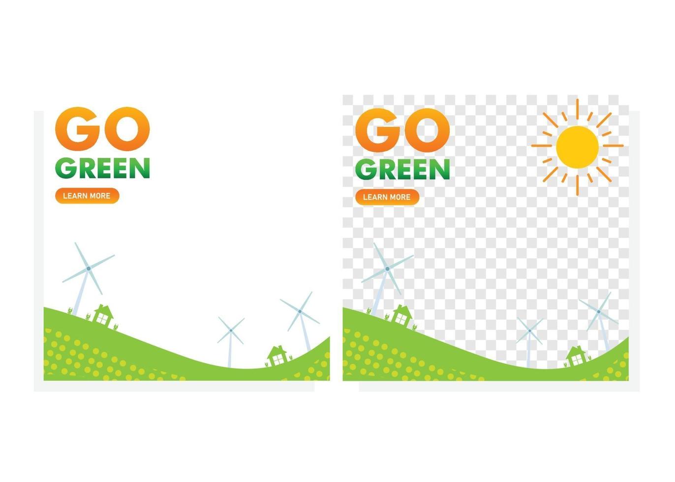 Plantilla de publicación en redes sociales para la campaña Go Green vector