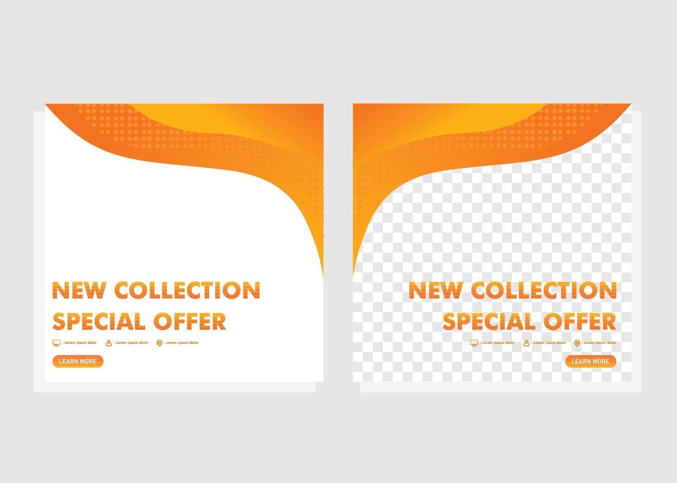 social media post template. new collection promotion post vector