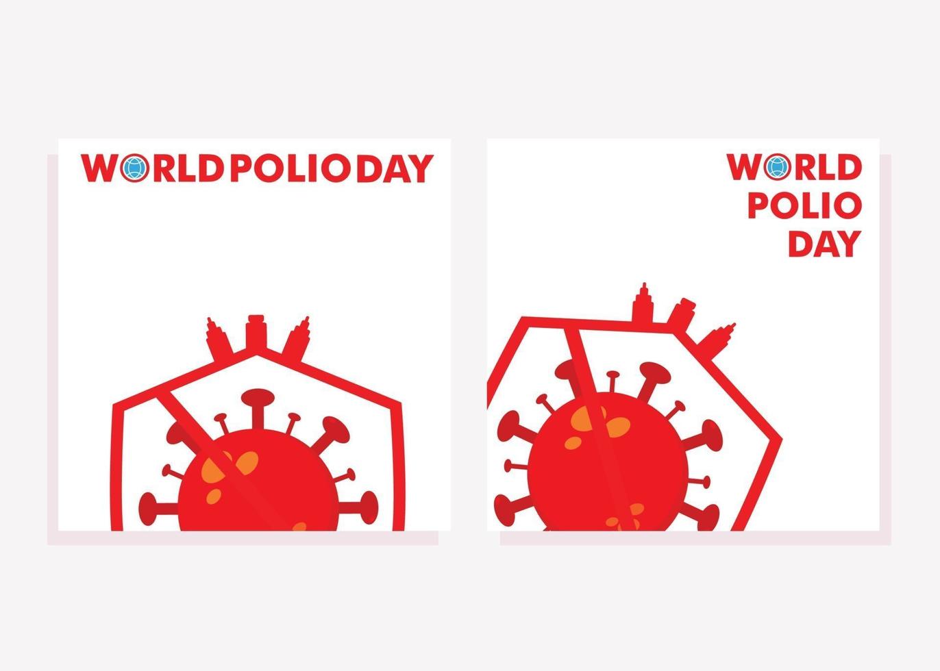 world polio day social media post template. vector