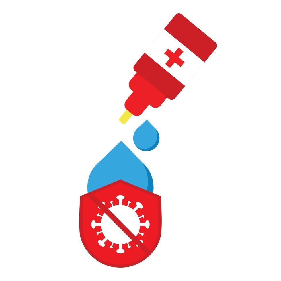world polio day icon. vaccine with virus and shield icon vector