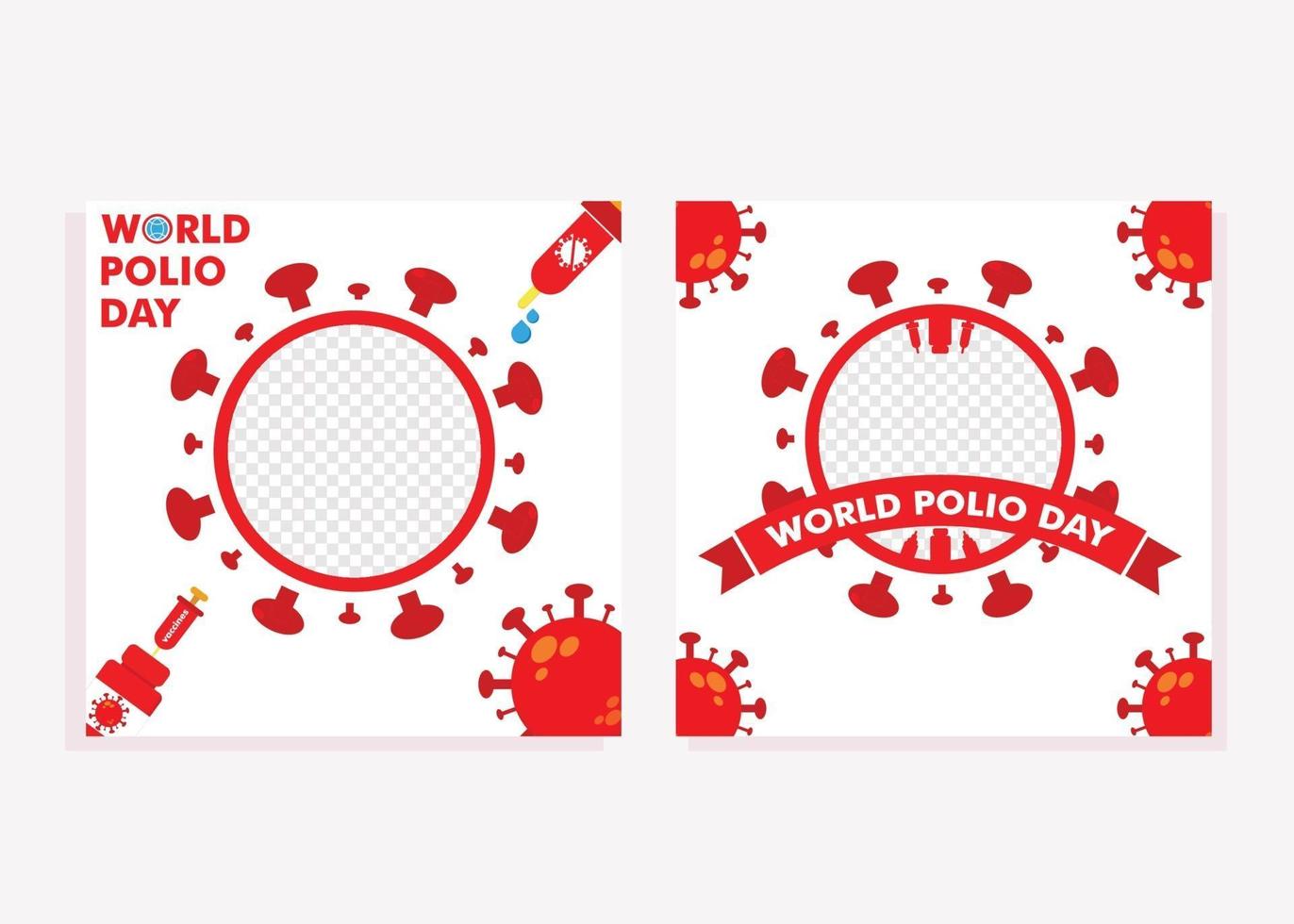 world polio day social media post template. vector