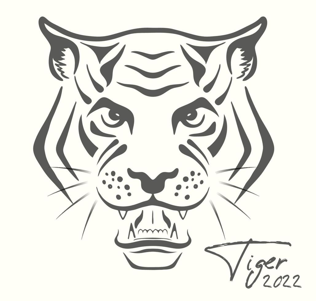 tigre boceto 2022 banner de calendario chino para navidad y año nuevo vector