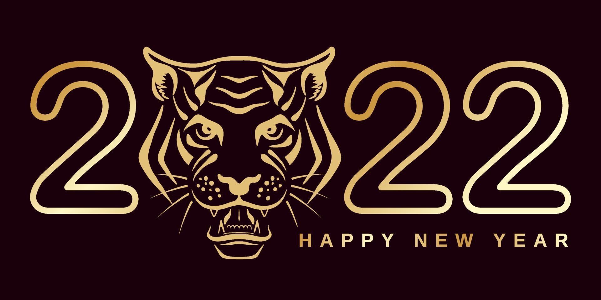 2022 with tiger head vector