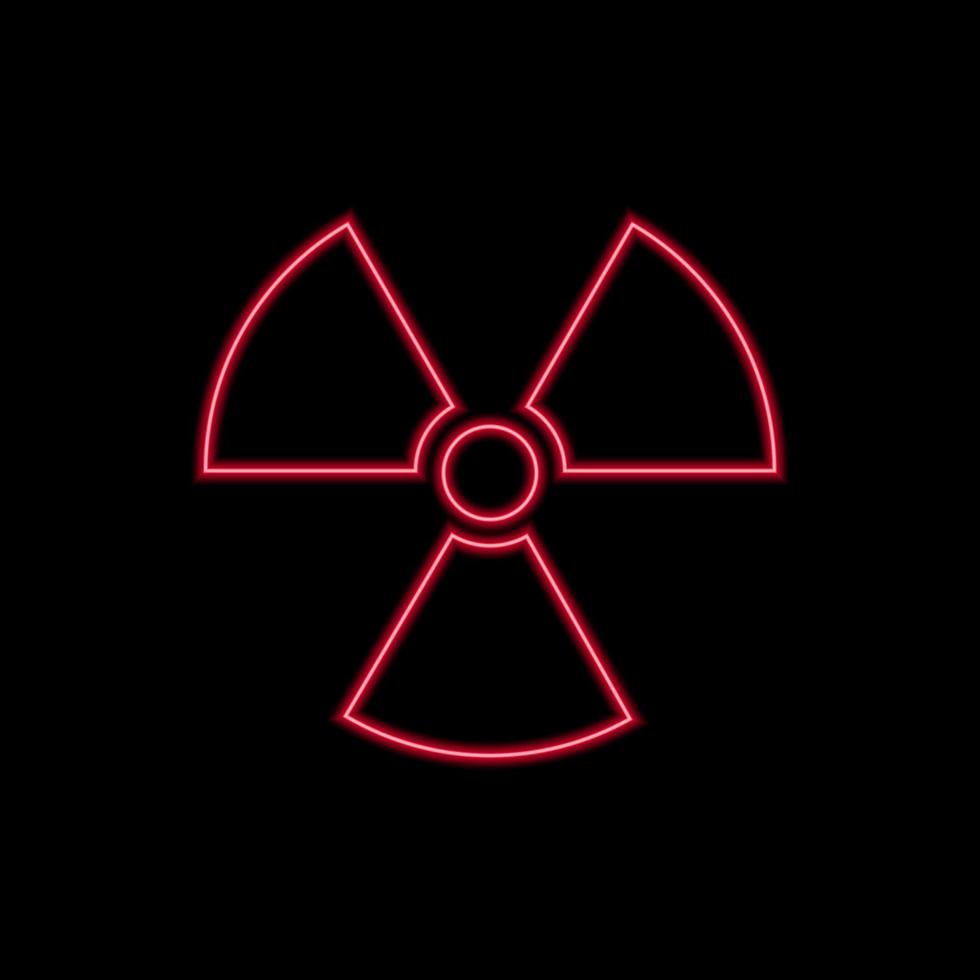 Neon Radiation icon vector. Warning radioactive sign vector