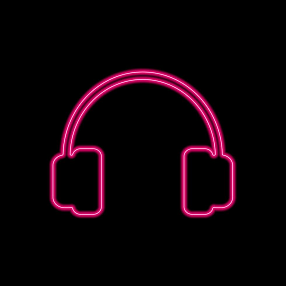 Glowing neon line Headphones icon vector