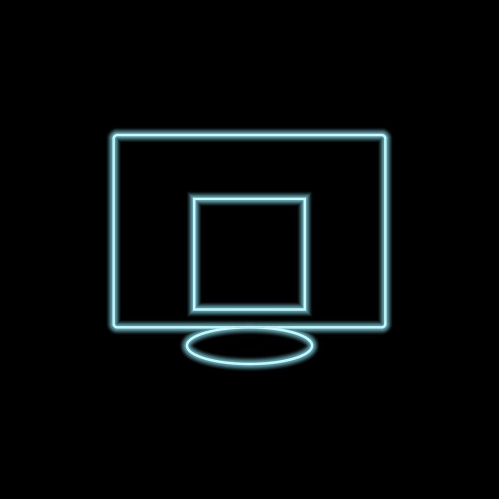 Basketball hoop neon icon thin line vector