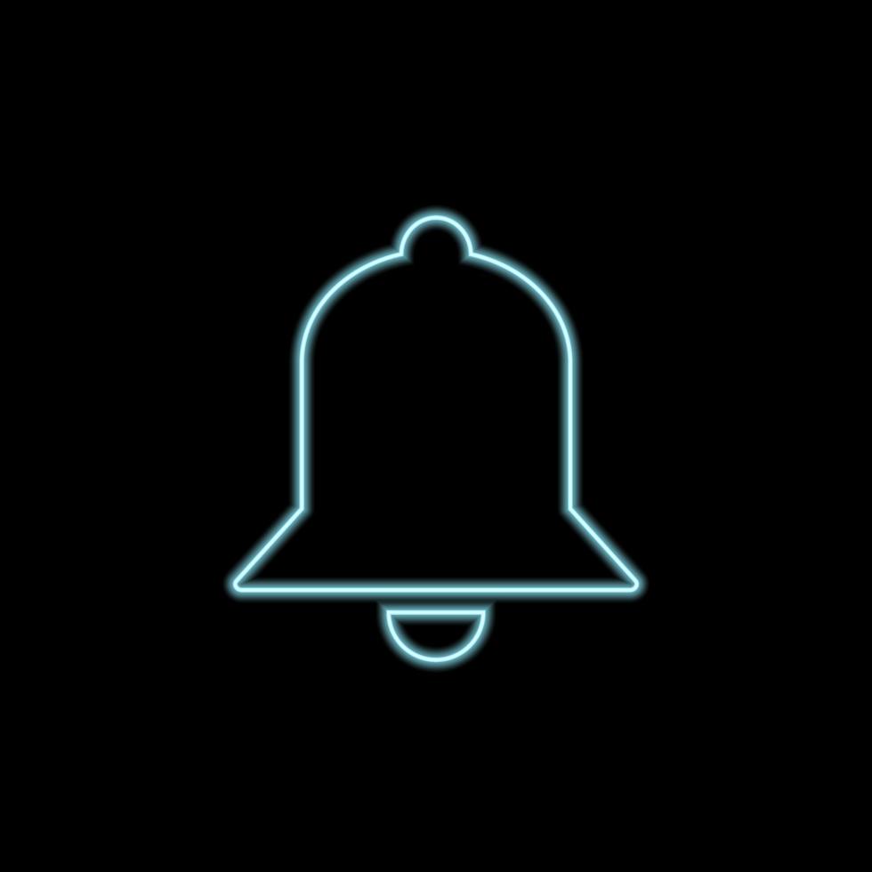 campana de neón simple icono sobre fondo blanco. vector