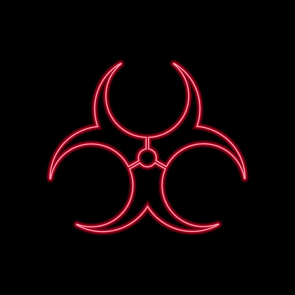 Neon Biohazard caution sign. Symbol of hazard caused vector