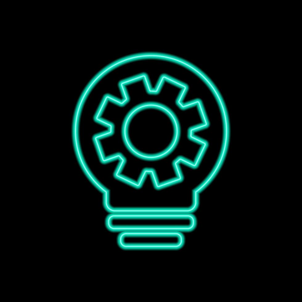 Light bulb neon icon vector.  Light Bulb icon, Idea vector