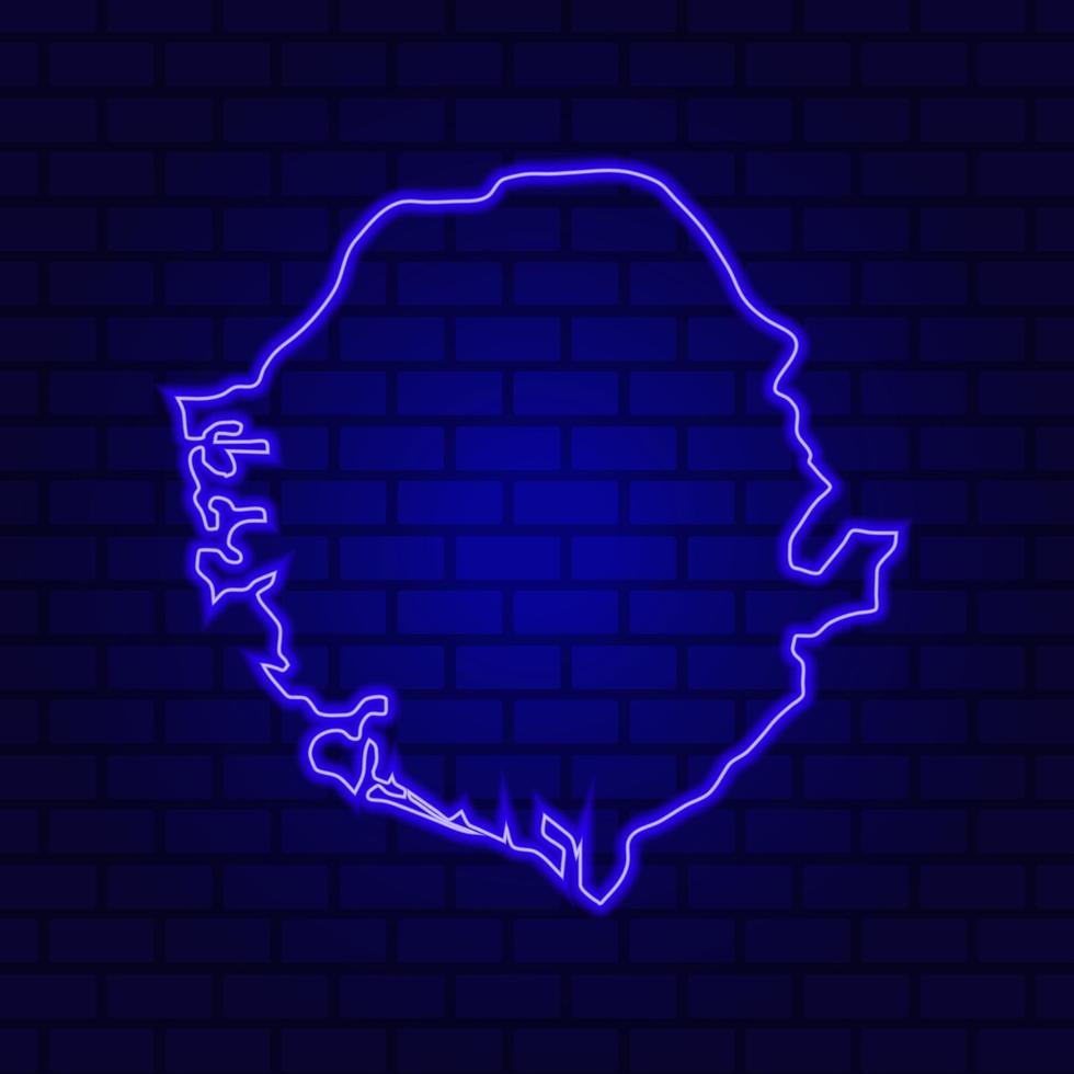 Sierra Leone glowing neon sign on brick wall background vector