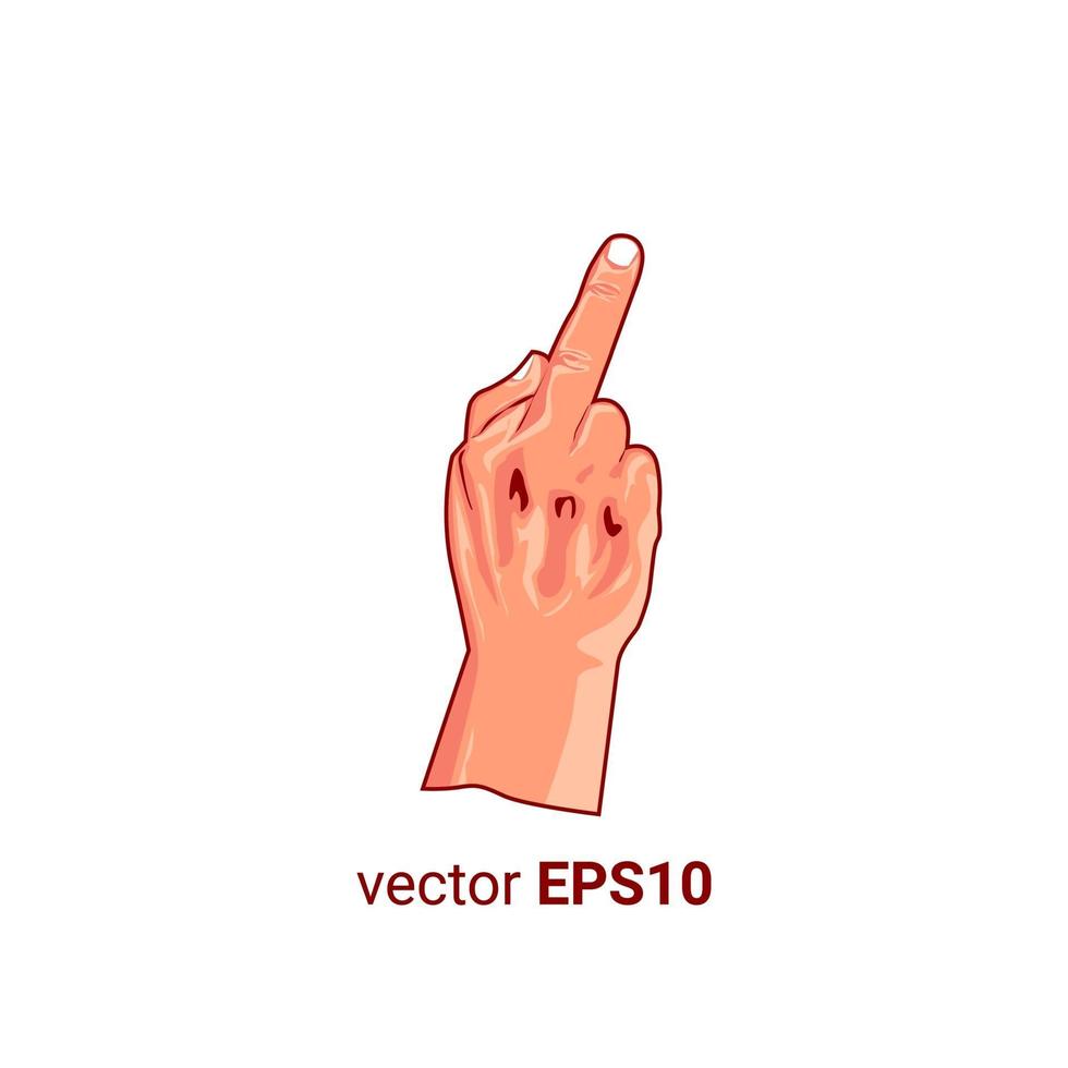 middle finger illustration vector image