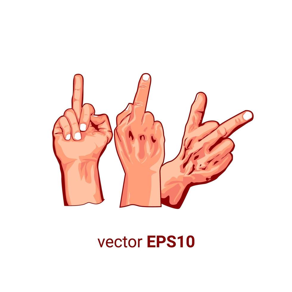 imagen de vector de ilustración de dedo medio