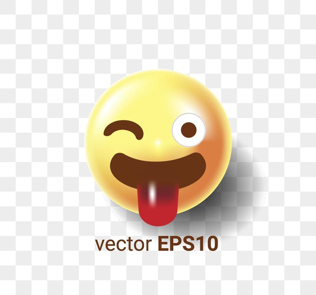 Dibujo vectorial de ilustración de emoticonos 3D vector