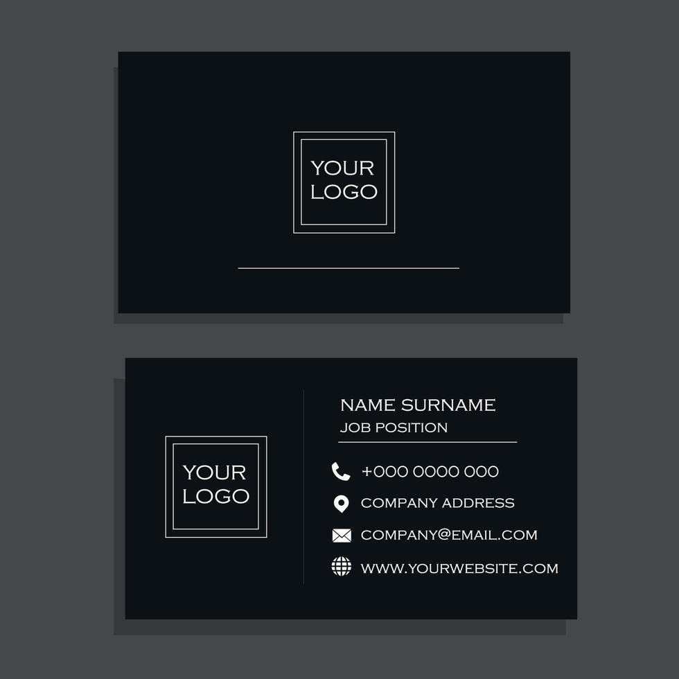 Black and white elegant business card vector