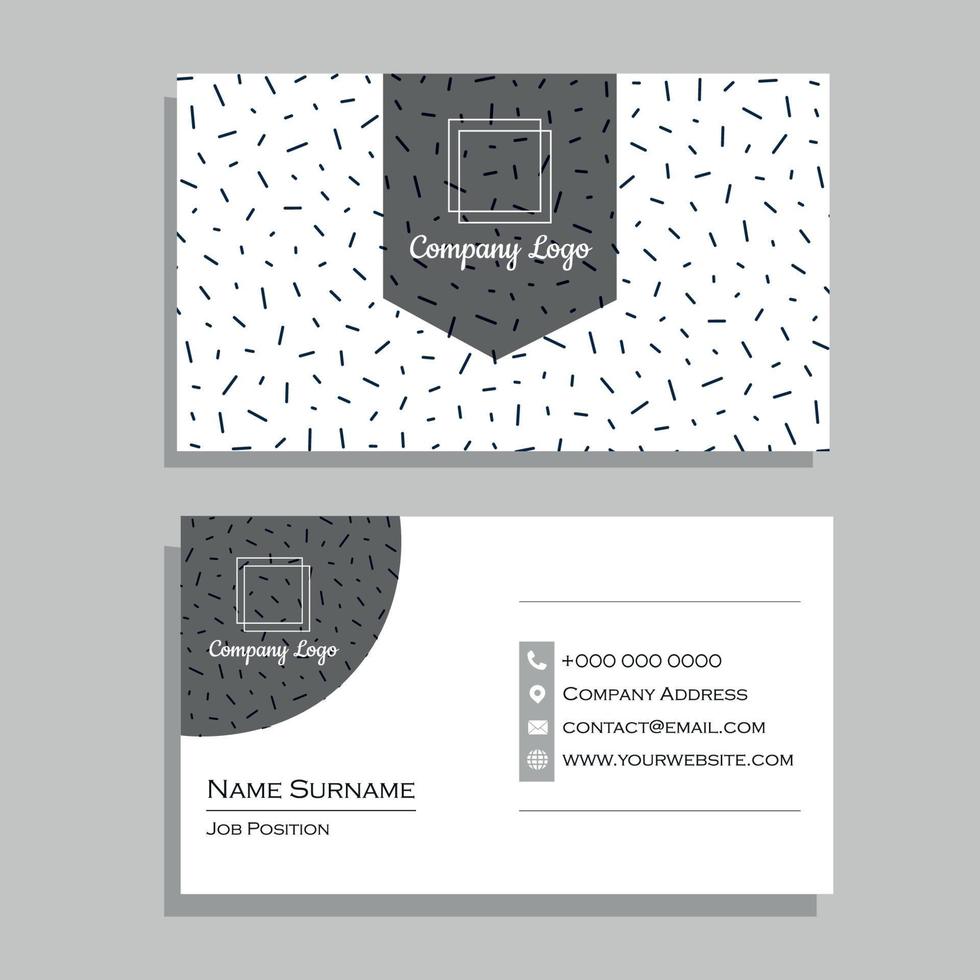 Business card with abstract black and white shapes vector