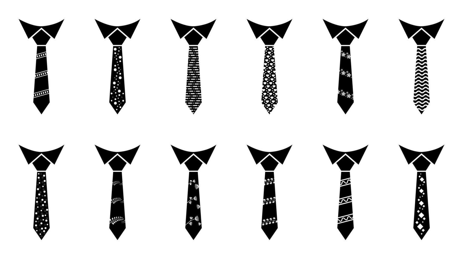 conjunto de iconos de corbata - ilustración vectorial. vector