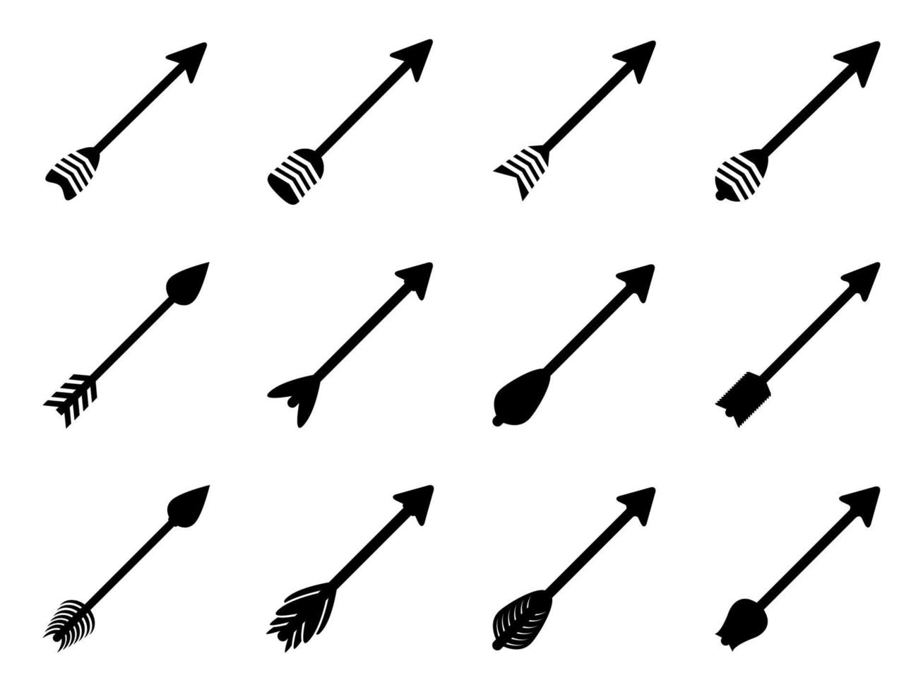 Bow arrow icon set - vector illustration .