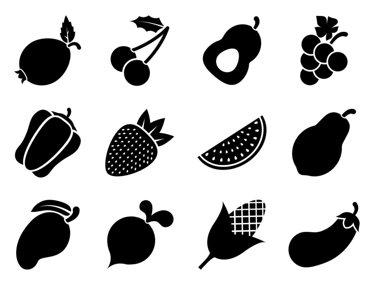 Fruit icon set - vector illustration .