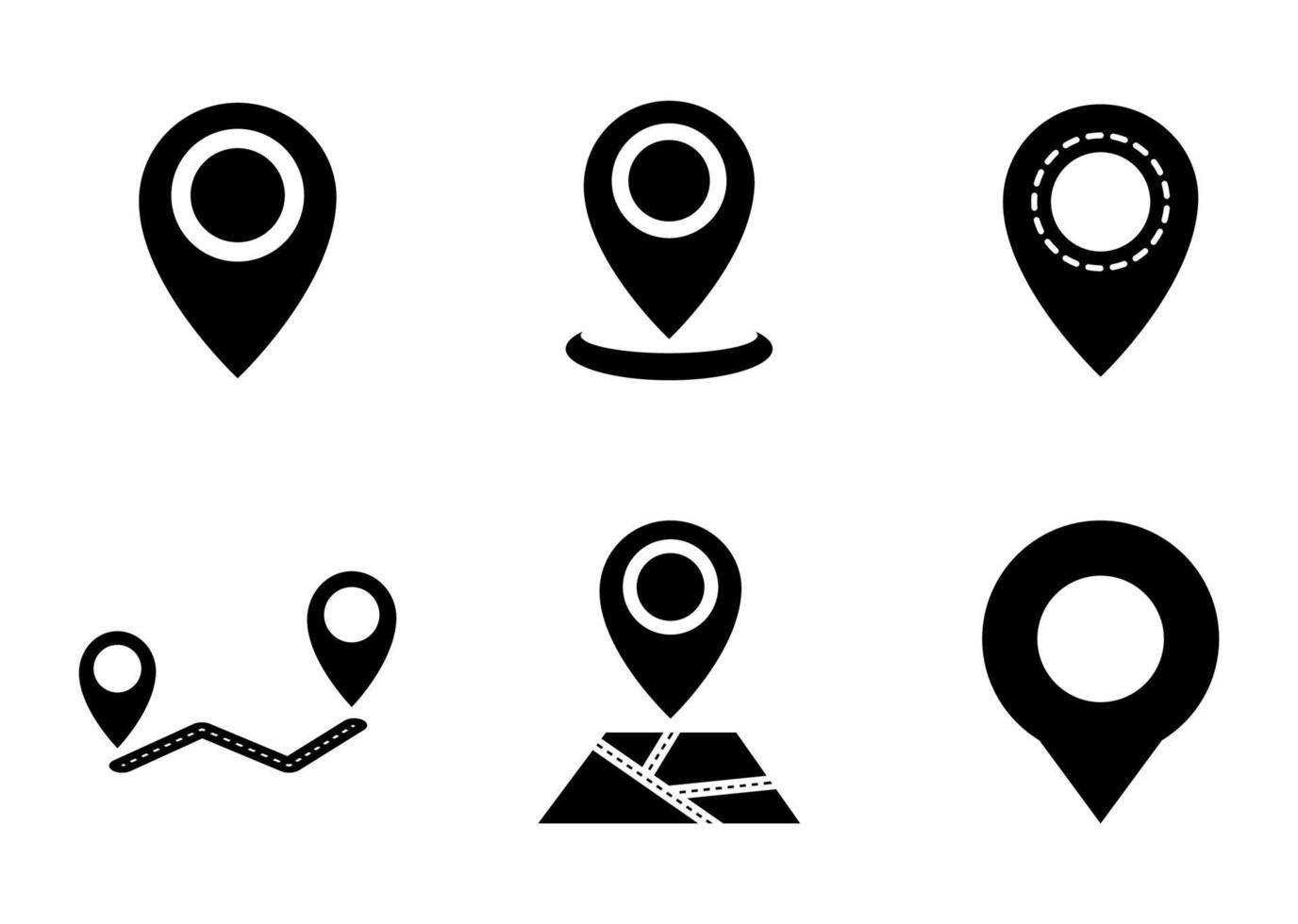 Location icon set - vector illustration .