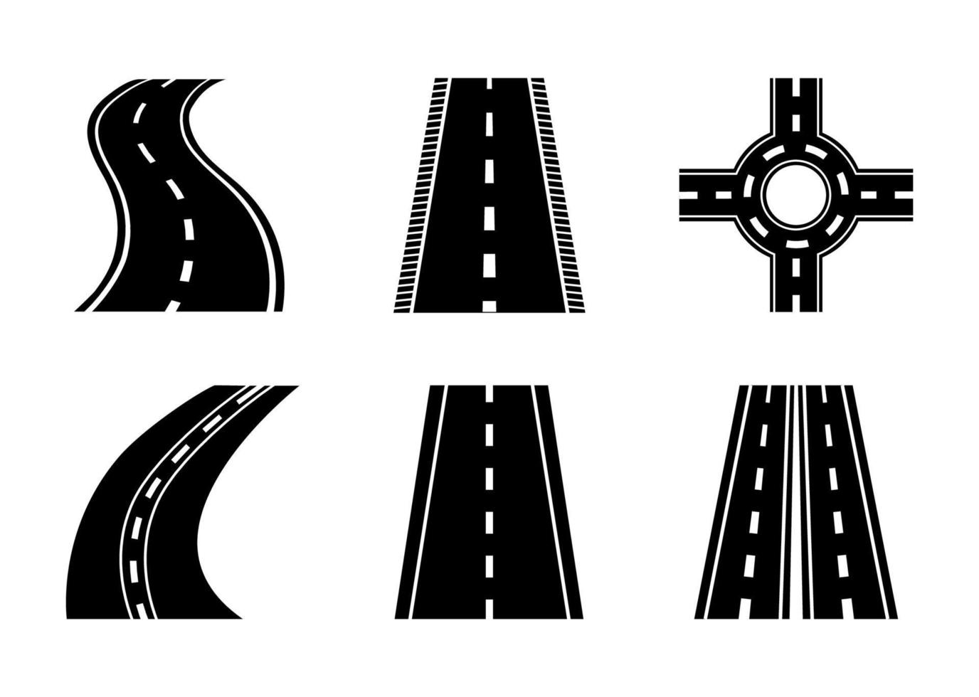 Road icon set - vector illustration .