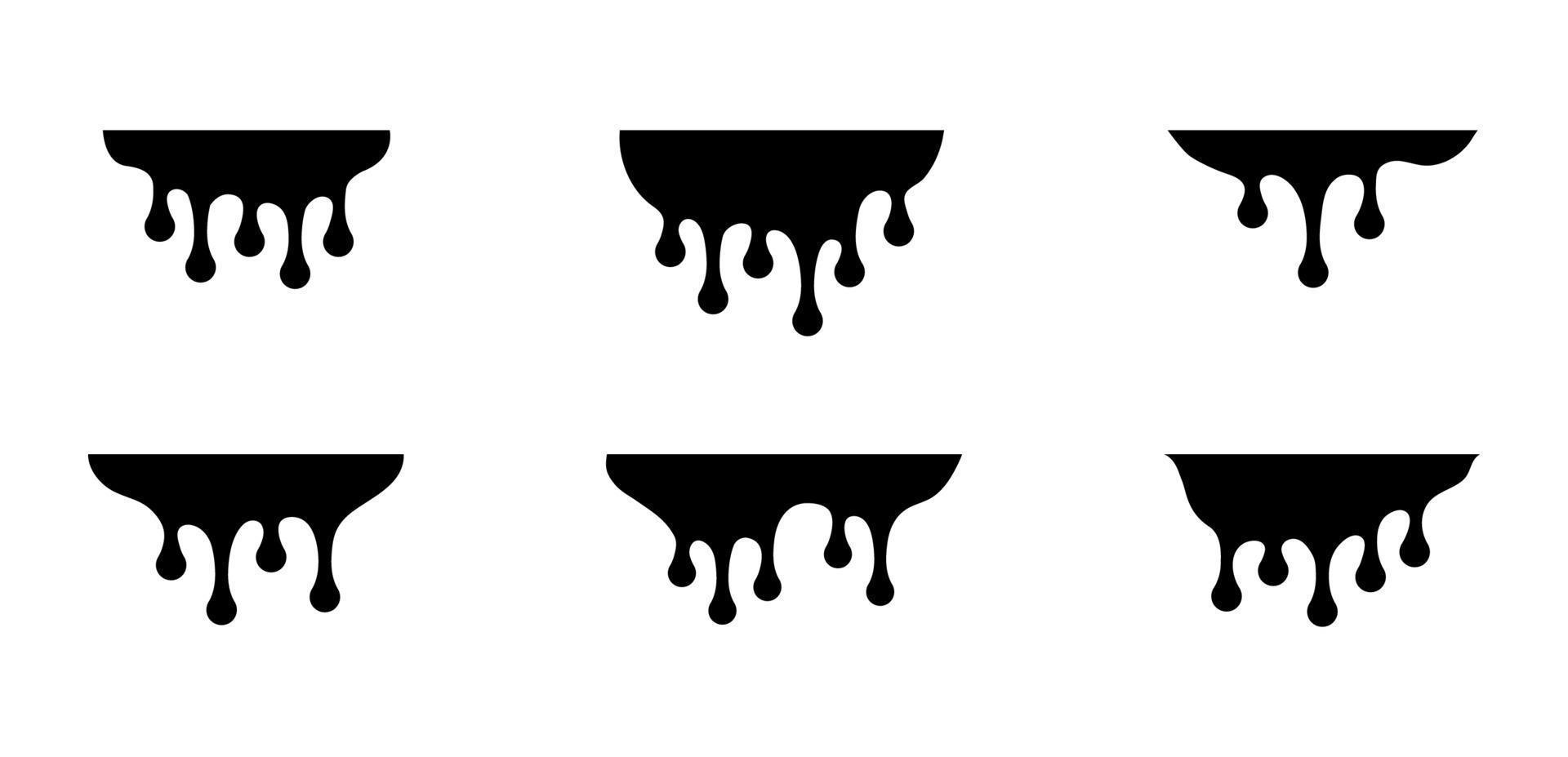 dripping paint icon set - vector illustration .