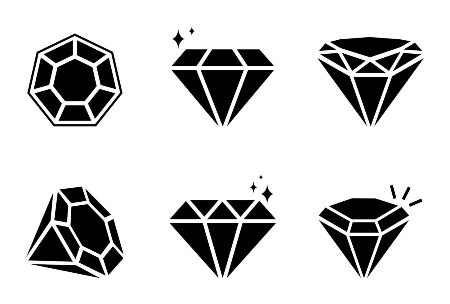 conjunto de iconos de diamantes - ilustración vectorial. vector