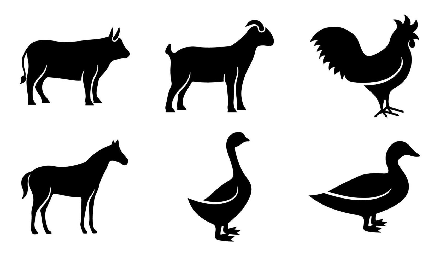 conjunto de iconos de animales - ilustración vectorial. vector