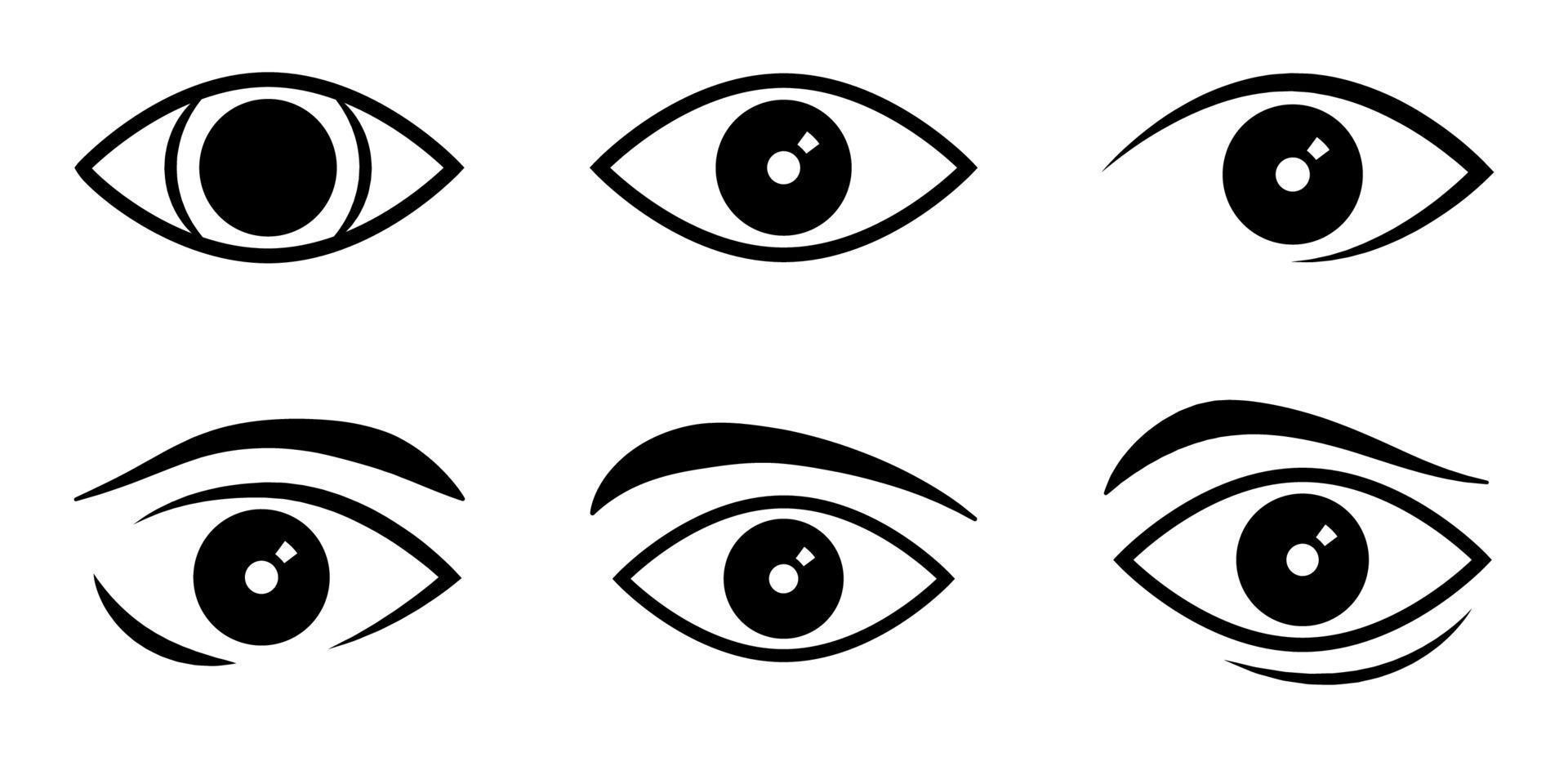 eye icon set - vector illustration .