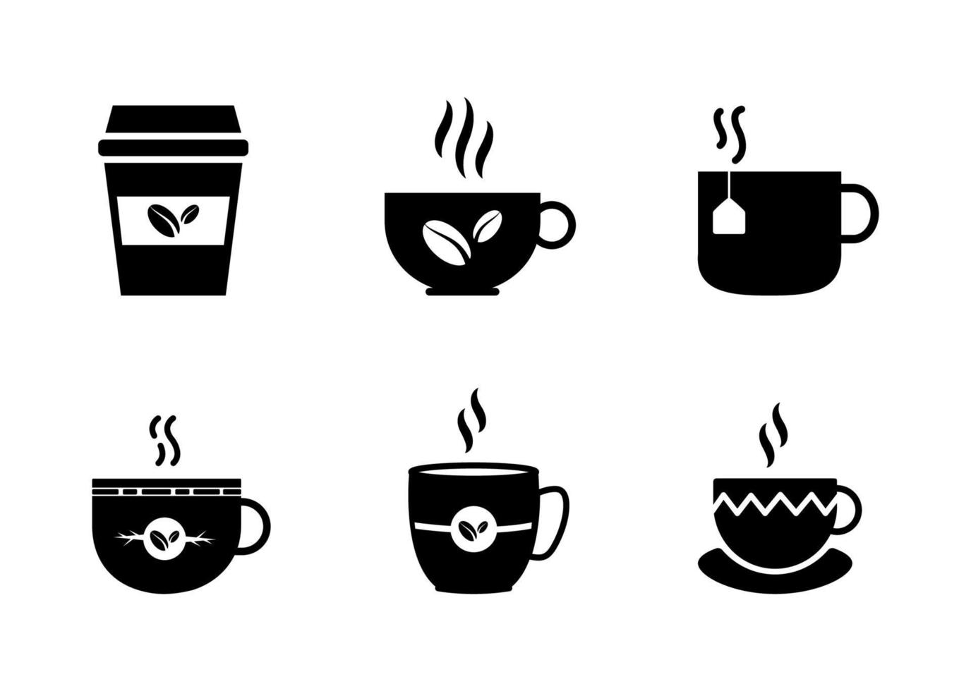 Coffee cup icons set - Vector illustration .