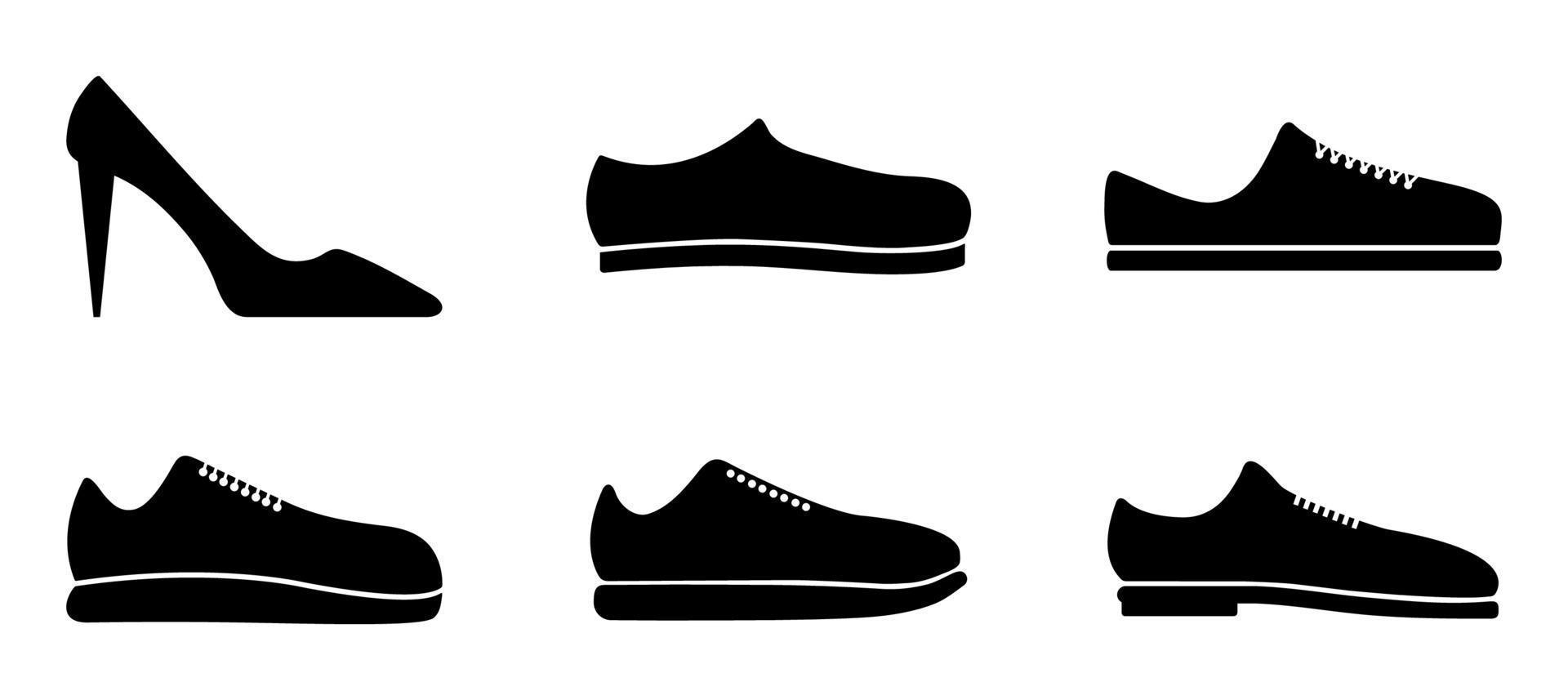 conjunto de iconos de zapatos - ilustración vectorial. vector