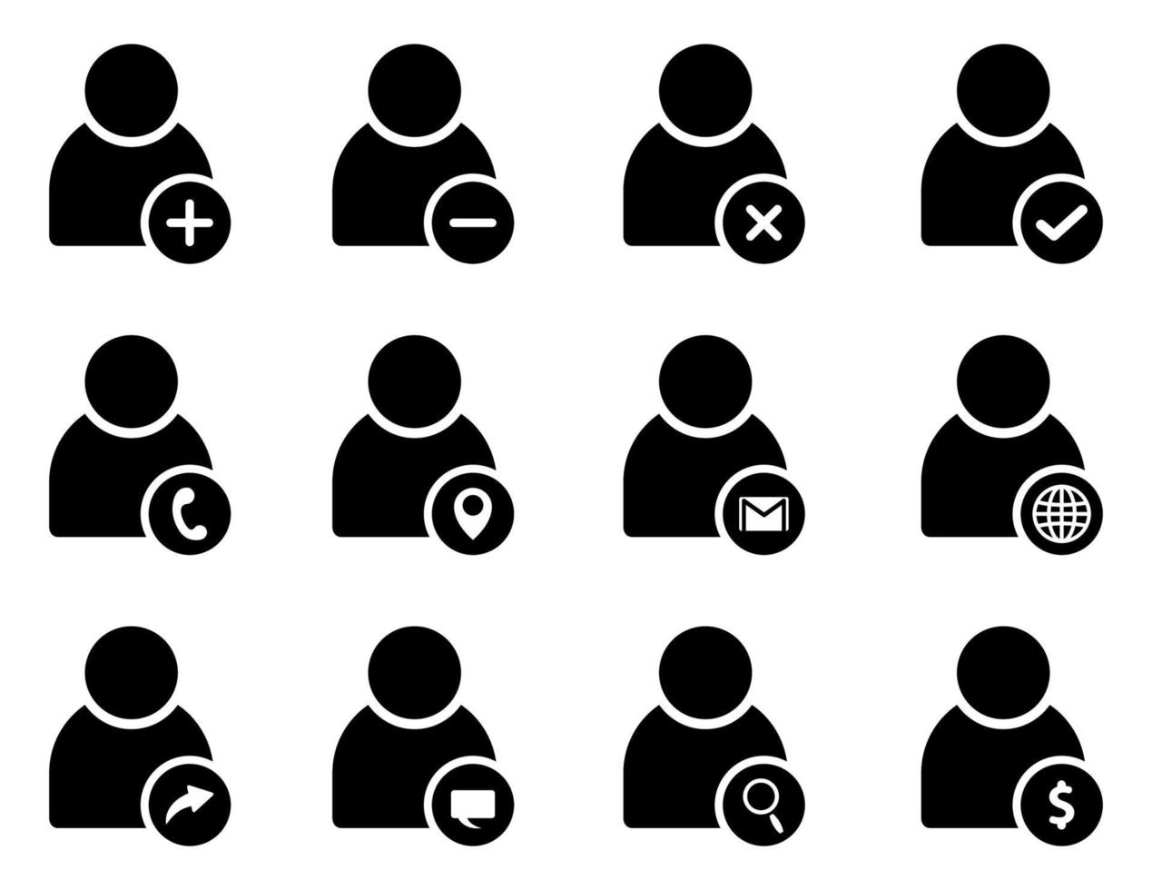 user icon set - vector illustration .