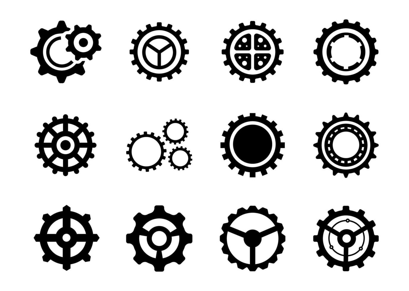 conjunto de iconos de engranajes - ilustración vectorial. vector