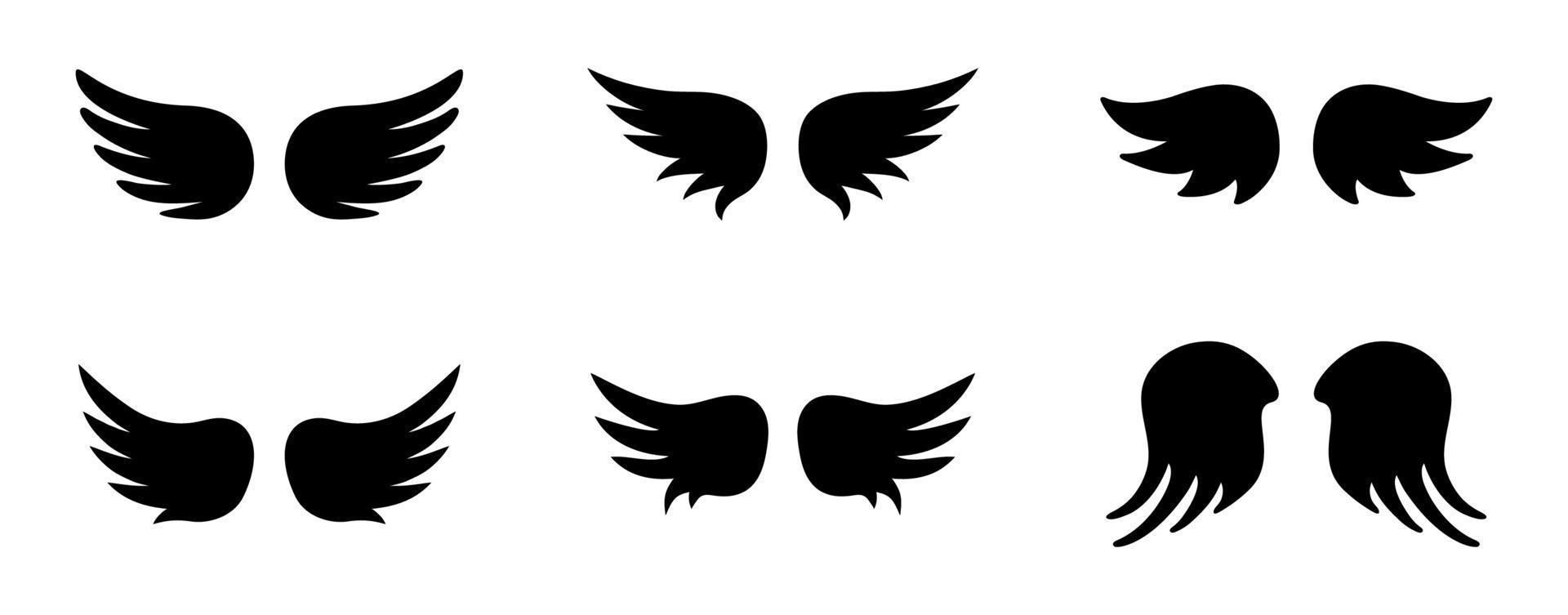 wings icon set - vector illustration .