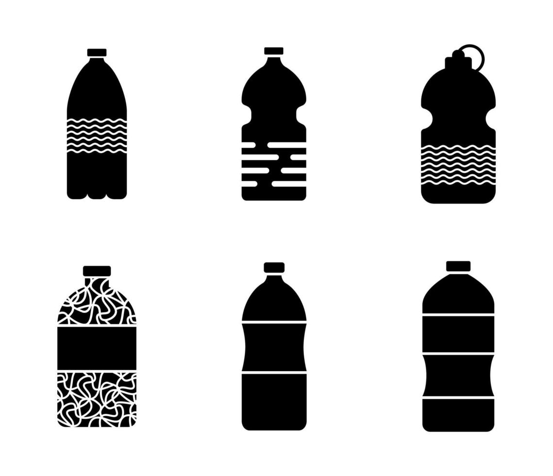 conjunto de botella de agua - ilustración vectorial. vector