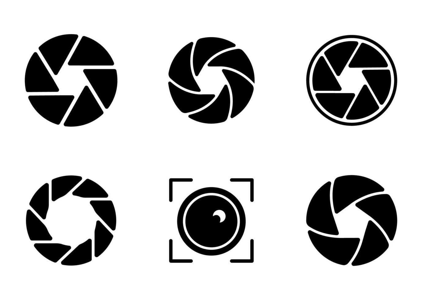 Camera shutter icons set - Vector illustration .