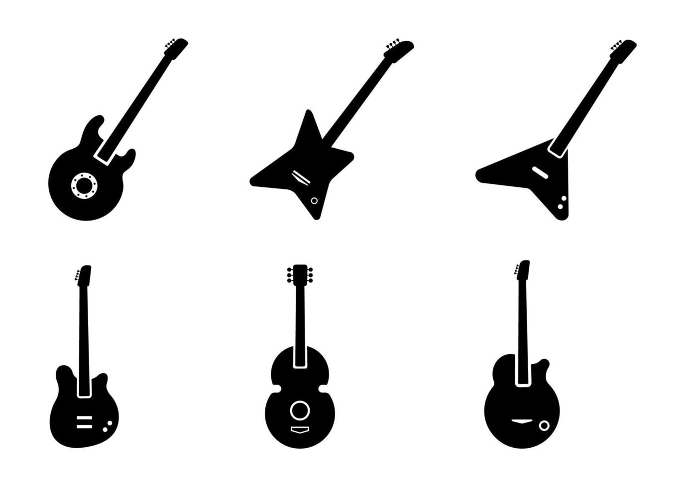 conjunto de iconos de guitarra - ilustración vectorial. vector