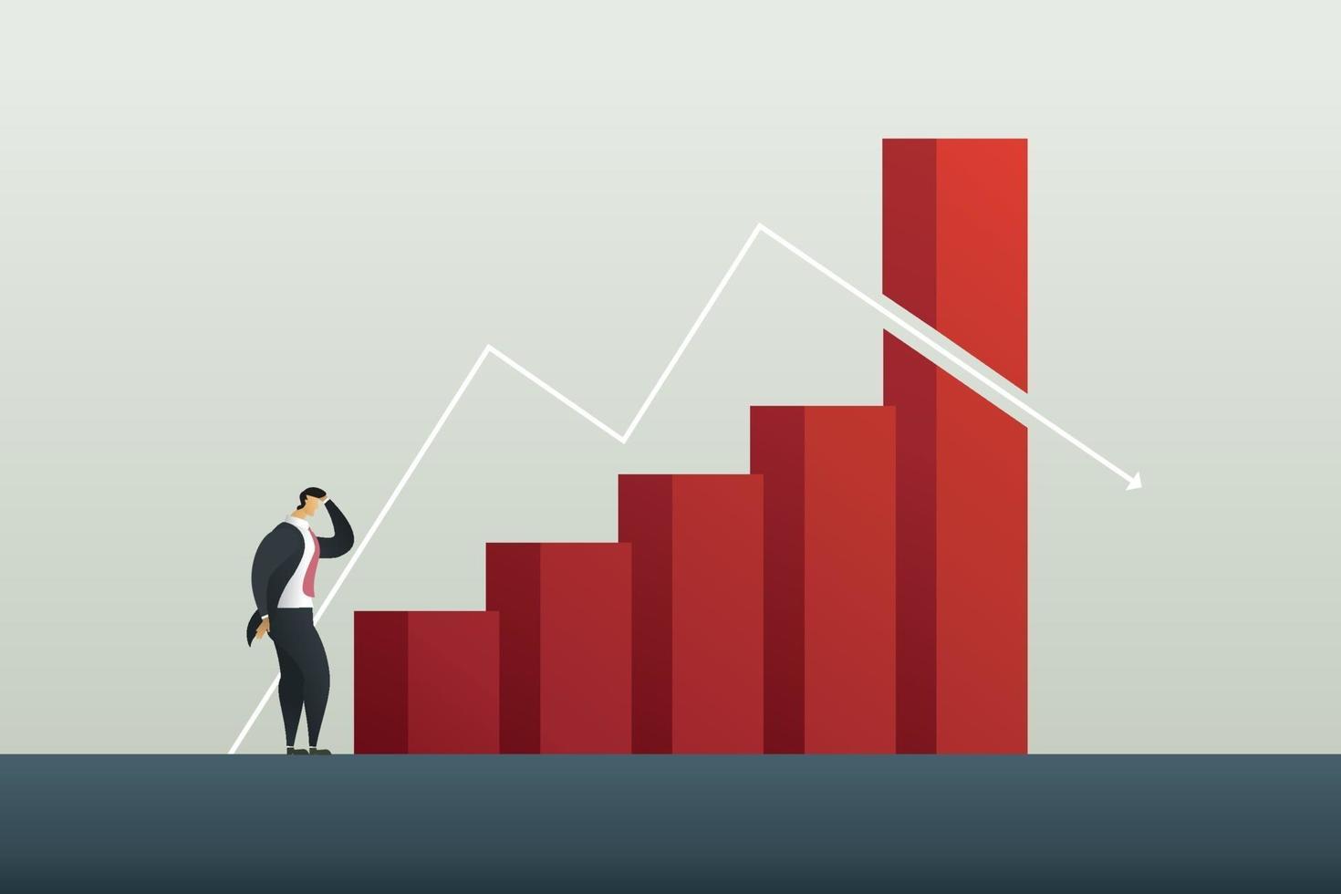 Businessman profit loss and crises vector