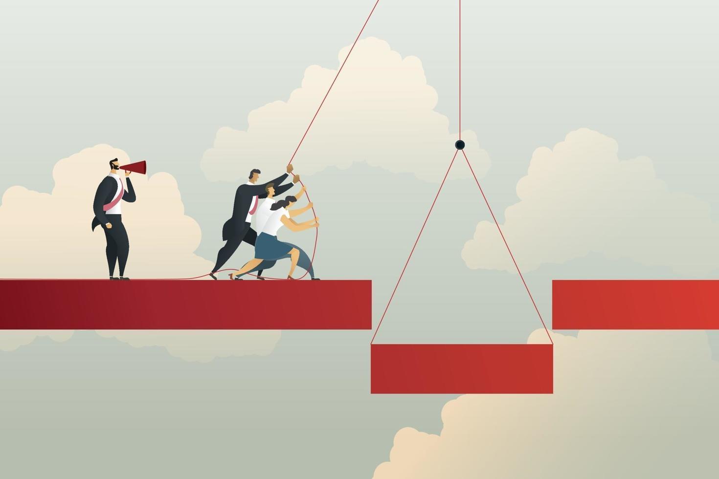 Business teamwork by Leader command vector