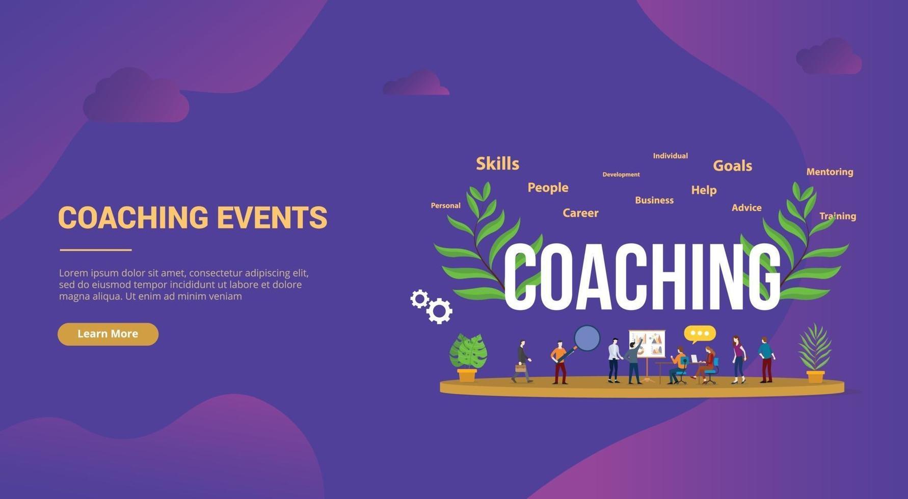 coaching concept with people teching and discussion vector