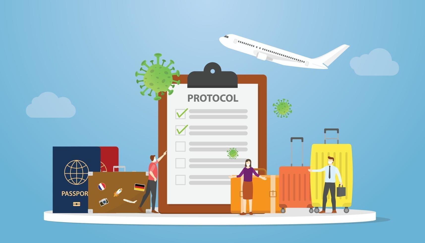 new normal guide or protocol procedure for travel vector
