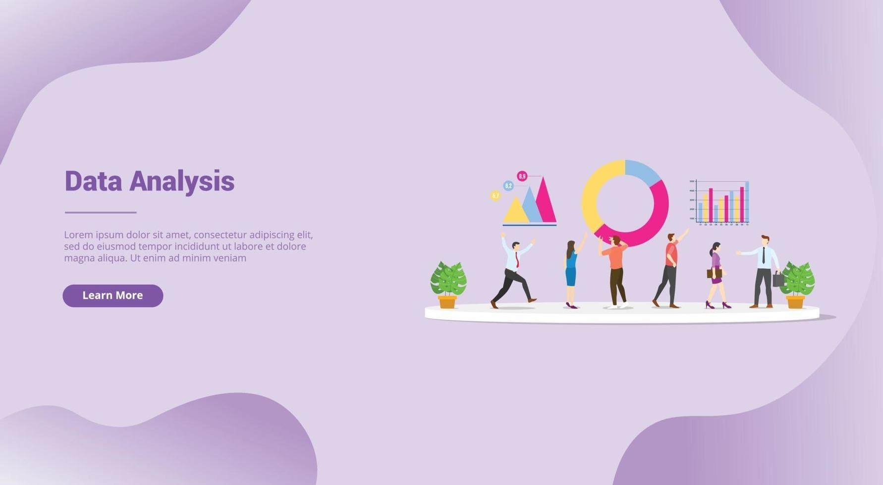 data analysis or analyze team for website template vector