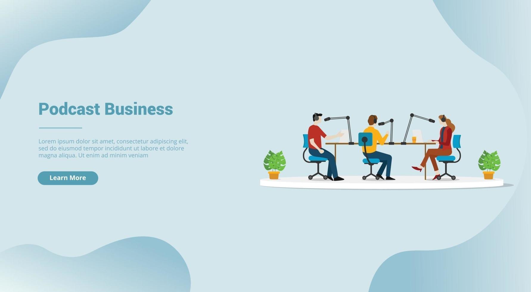 podcast production business for website template vector
