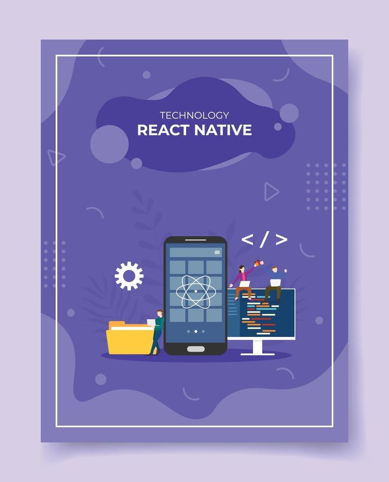 react native mobile app development concept for template of banners vector